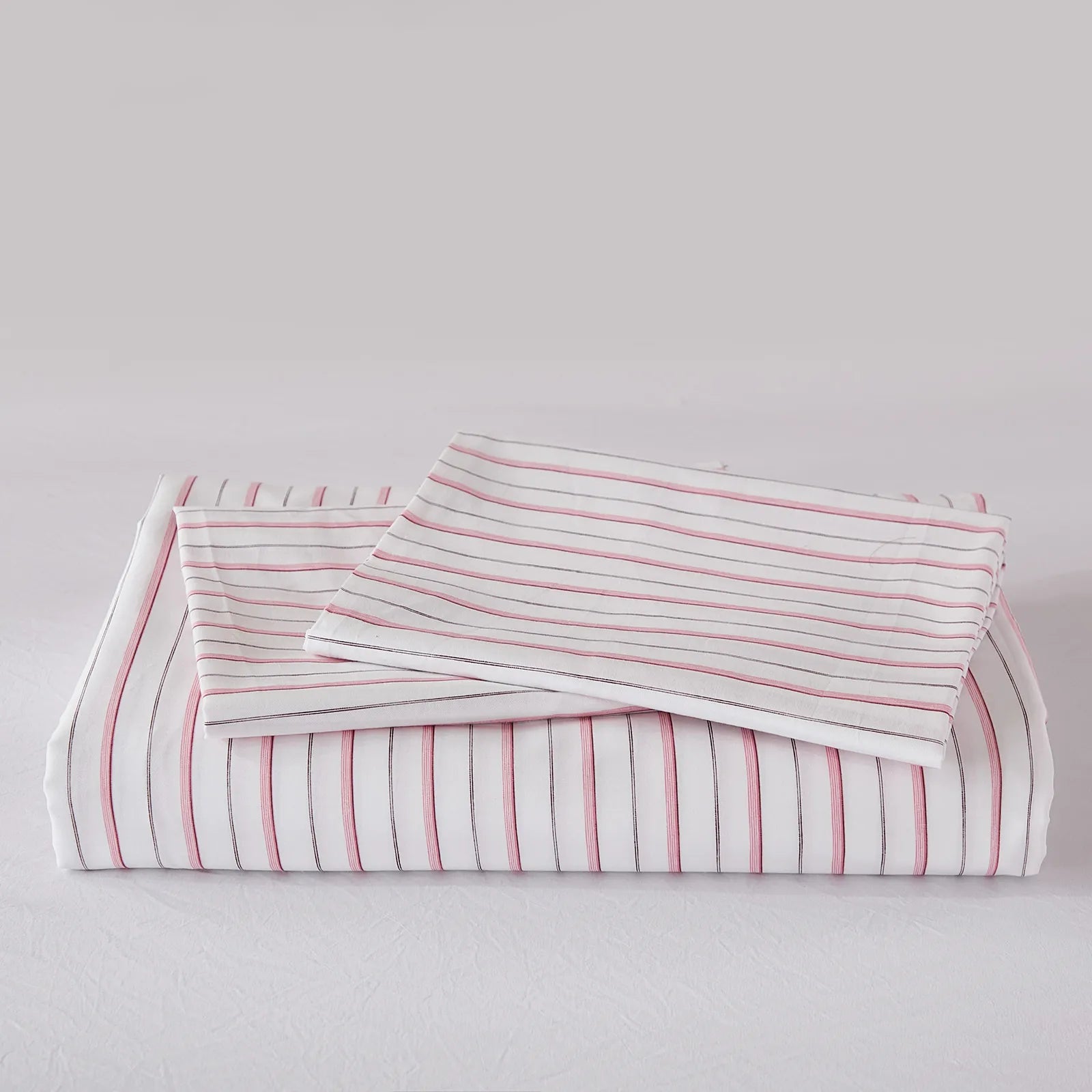 100% cotton pink pinstripe comforter sets