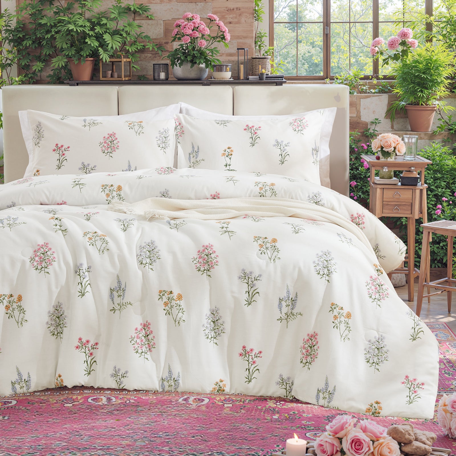 Floral Comforter Set 100% Cotton