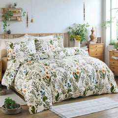 Green Floral Comforter Set 100% Cotton