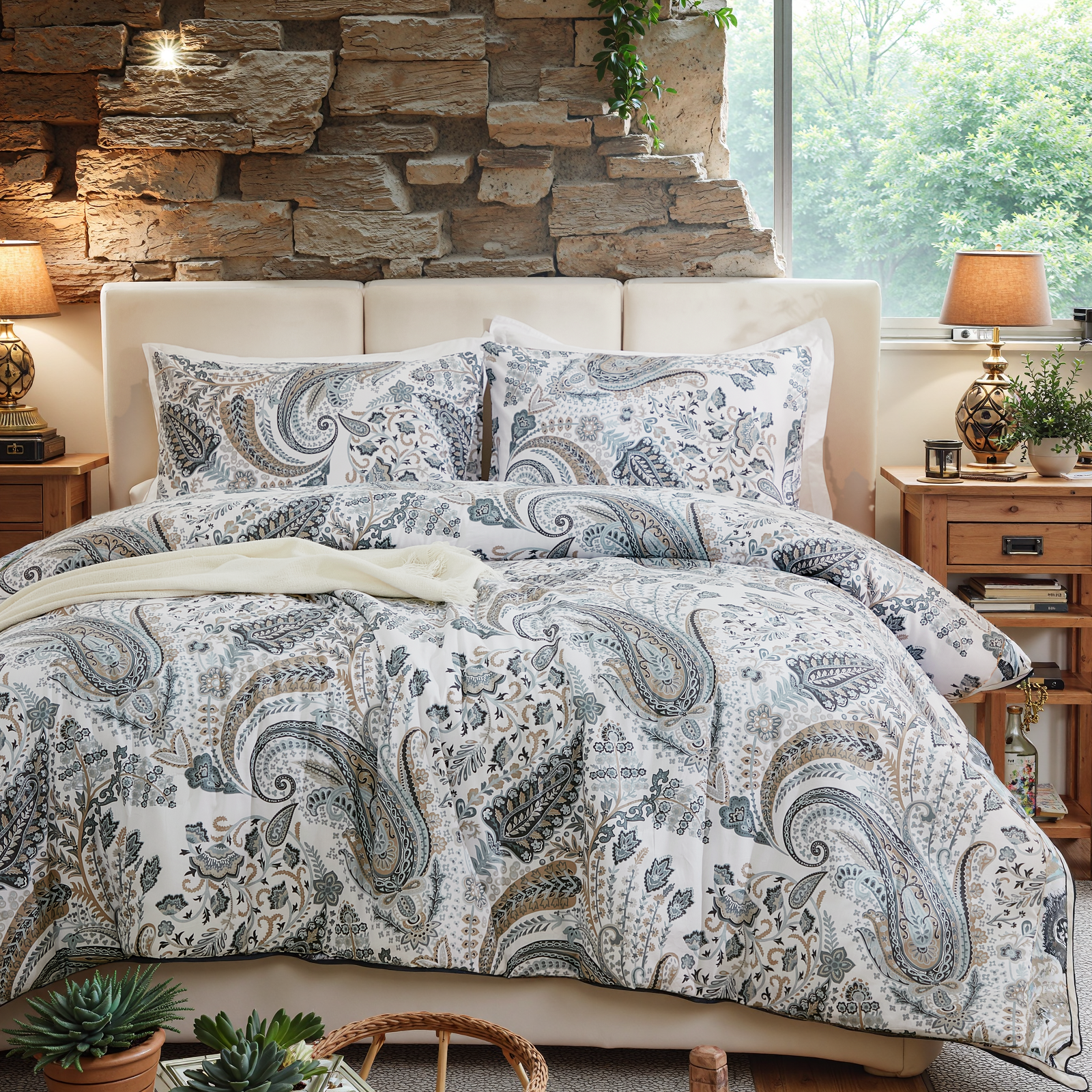 Paisley Duvet Cover Set 100% Cotton