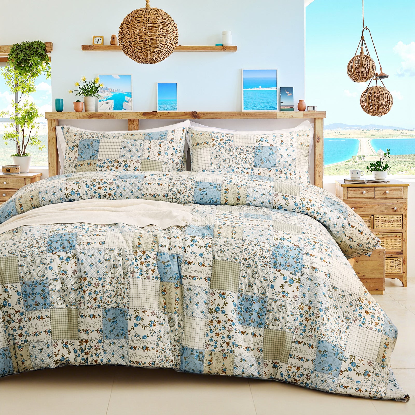 Patchwork Comforter Set 100% Cotton