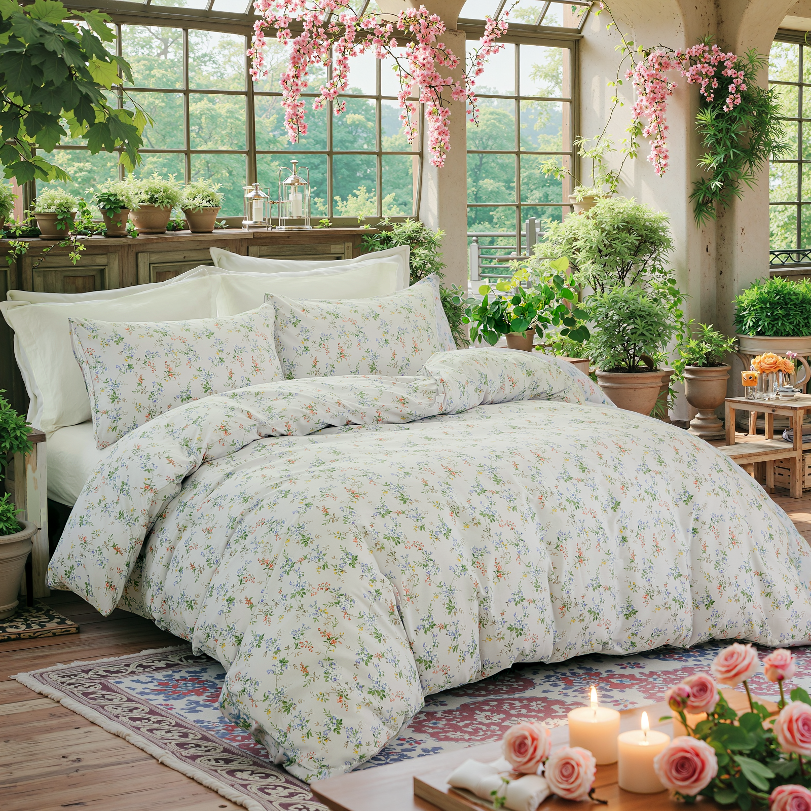 Floral Duvet Cover Set 100% Cotton