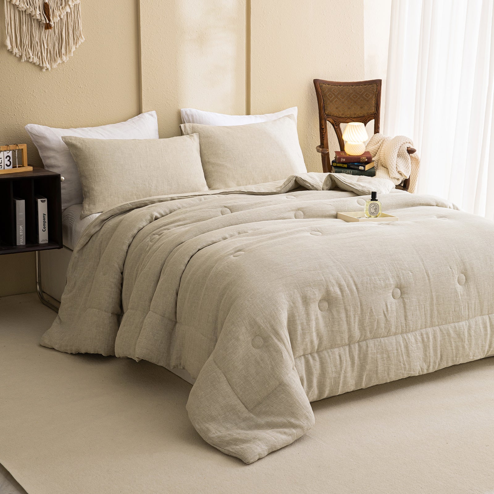 Natural French Flax Linen Comforter Set
