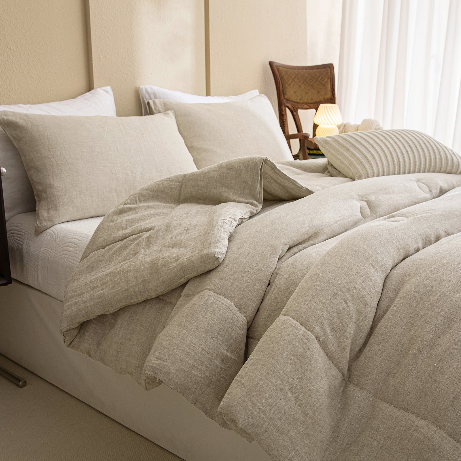 Natural French Flax Linen Comforter Set