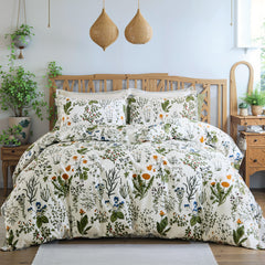 Green Floral Comforter Set 100% Cotton
