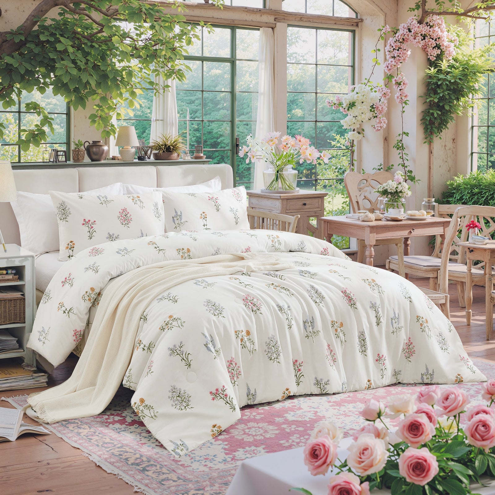Floral Comforter Set 100% Cotton