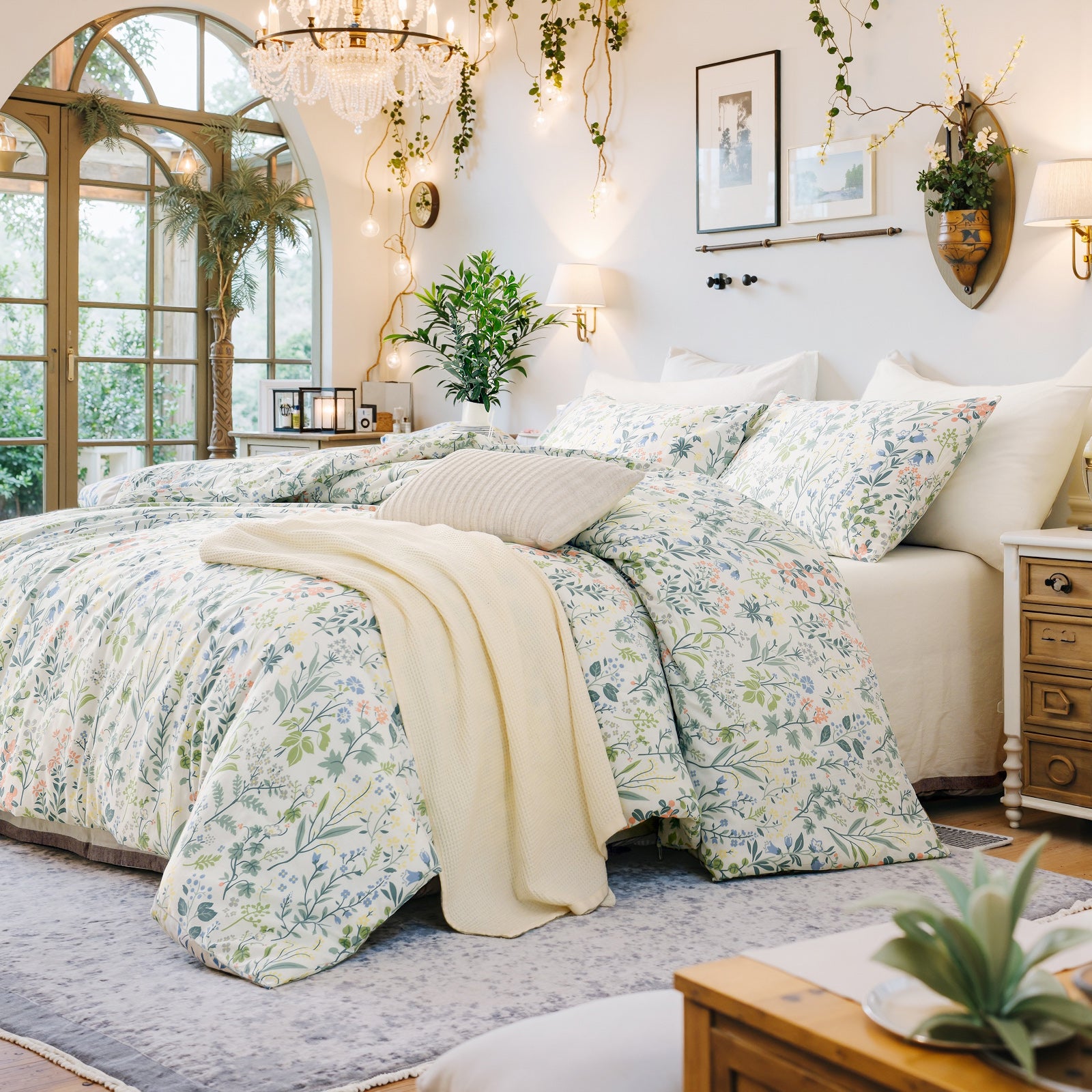 Vintage Floral Comforter Set 100% Cotton