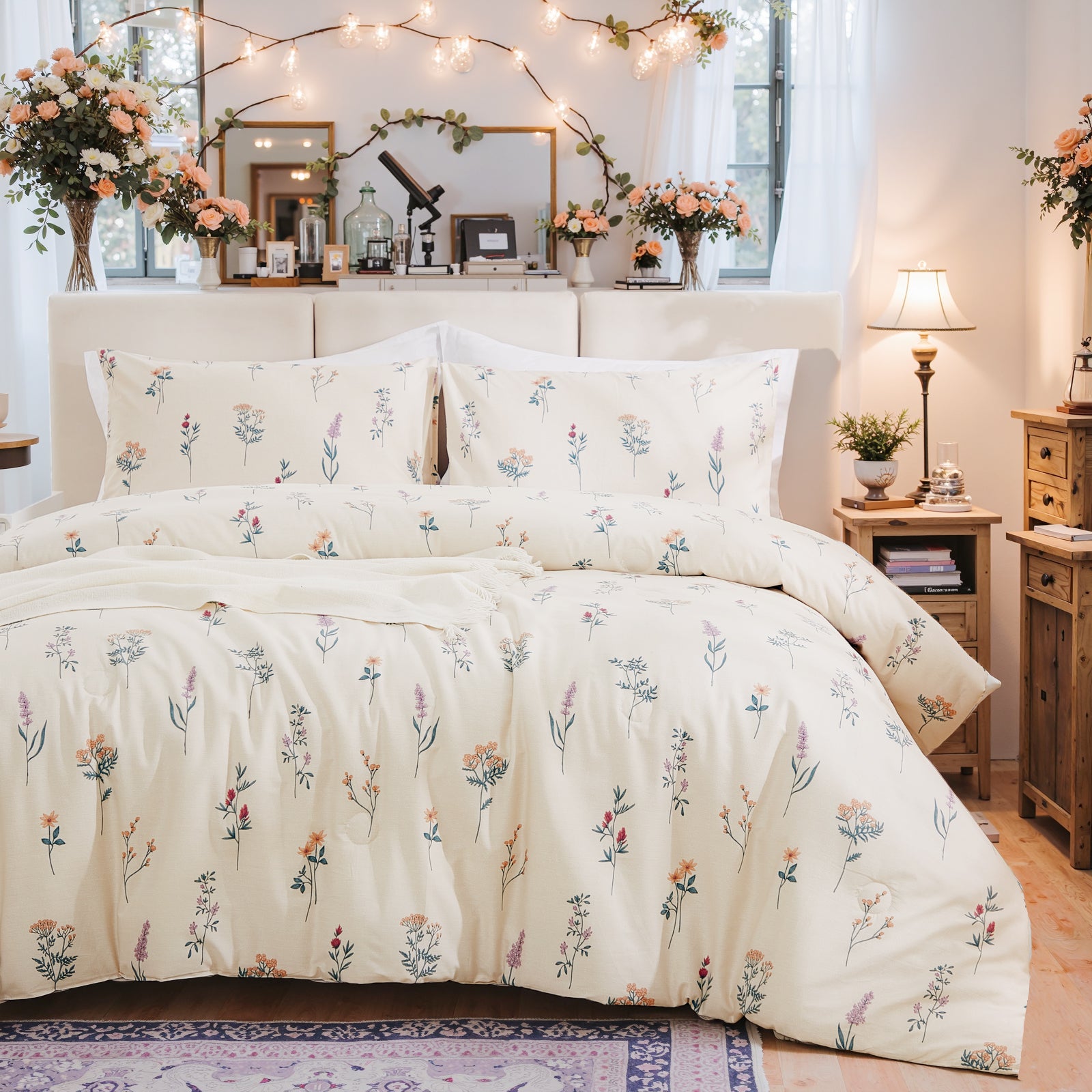 Cute Floral Comforter Set 100% Cotton