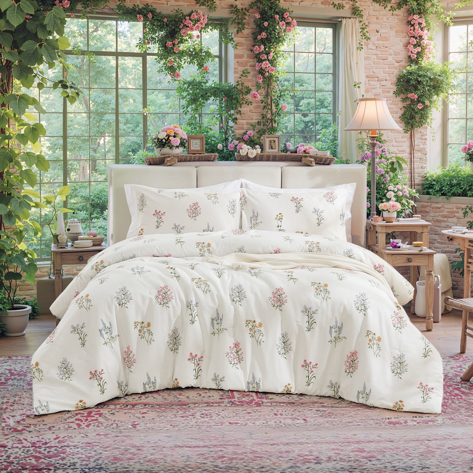 Floral Comforter Set 100% Cotton