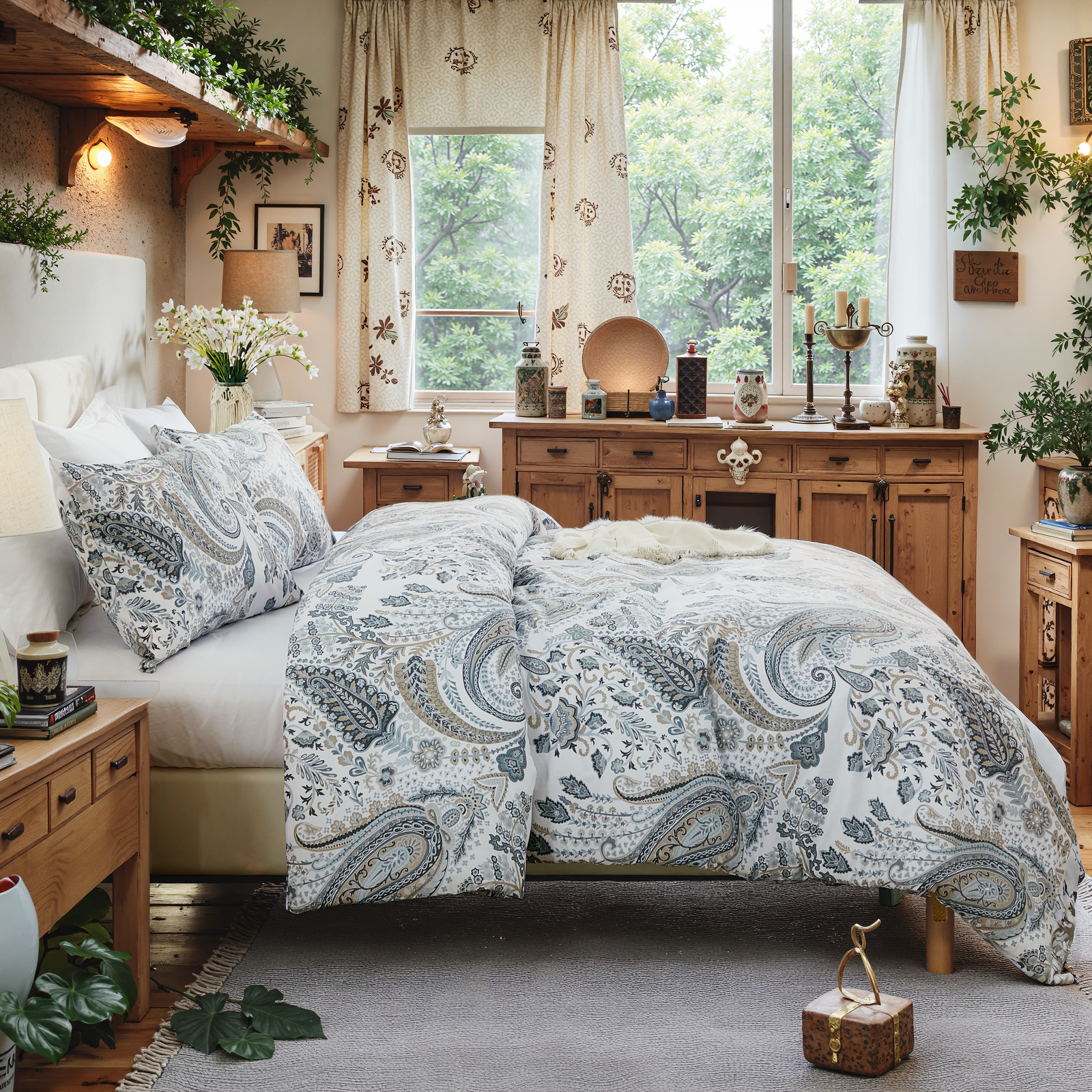 Paisley Duvet Cover Set 100% Cotton