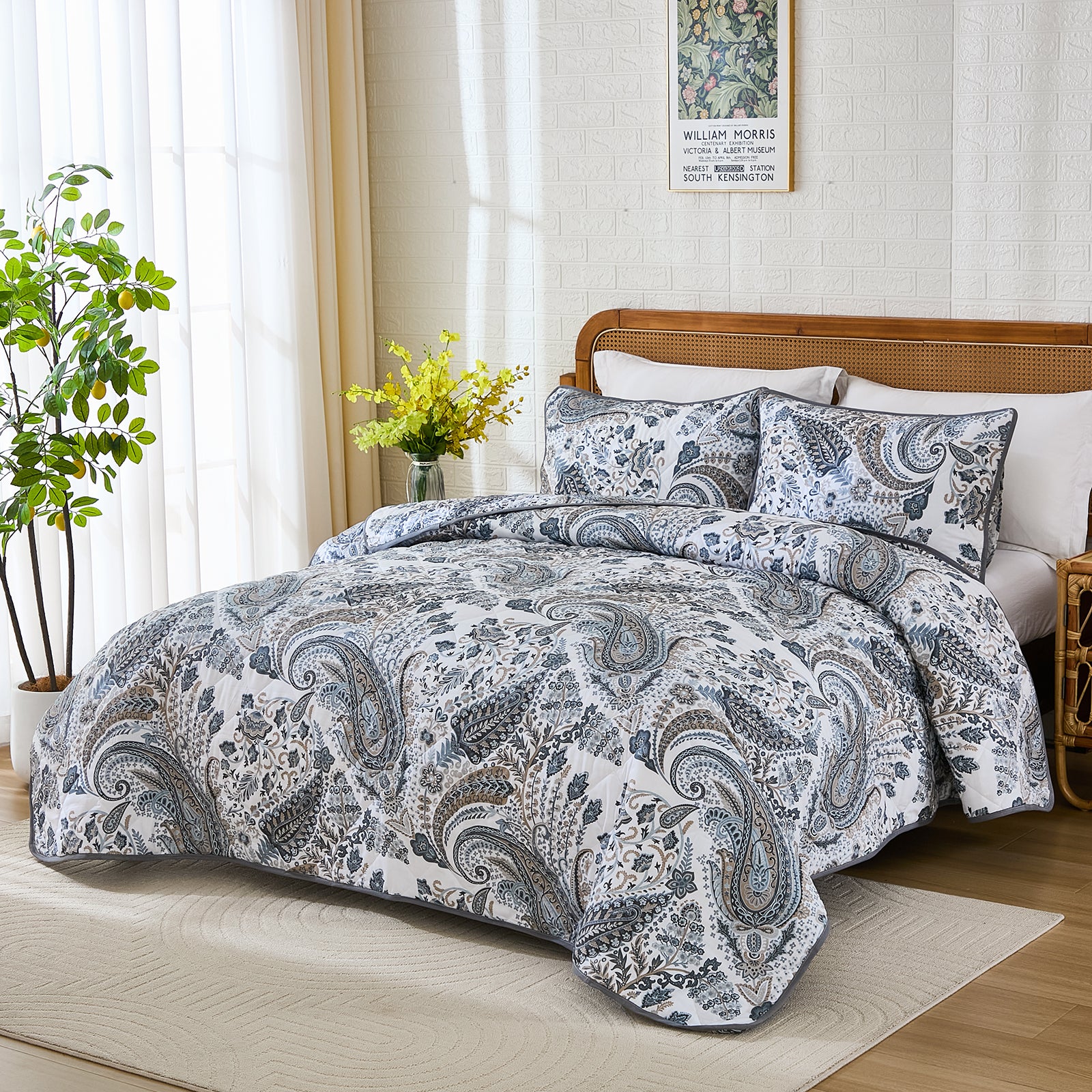 Paisley Quilt Set 100% Cotton