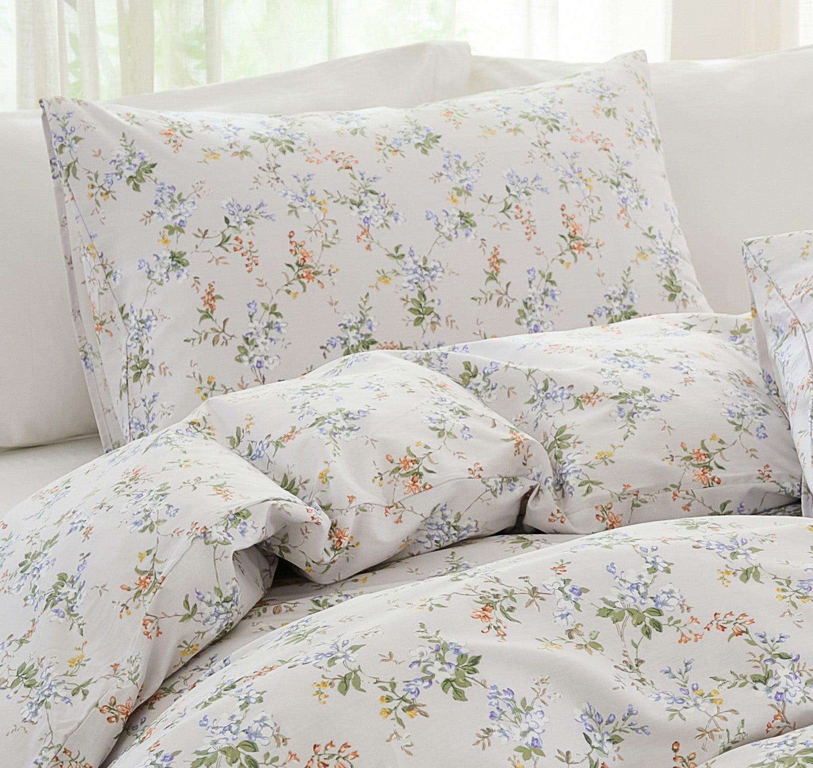 Green Floral Comforter Set 100% Cotton