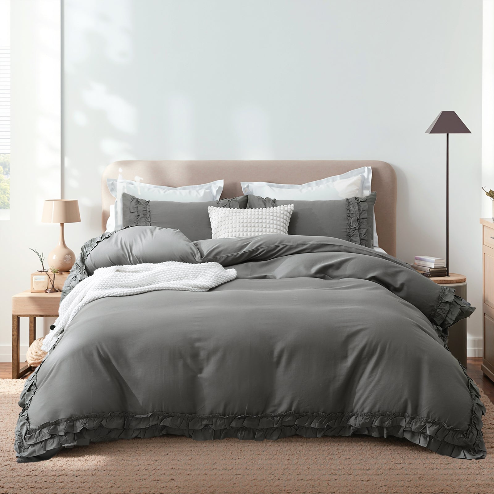 100% Cotton Ruffled Comforter Set