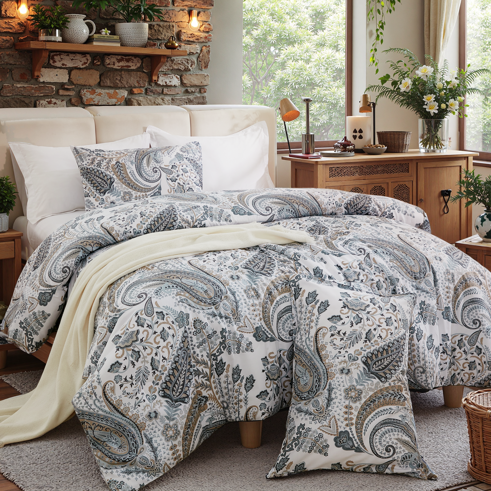 Paisley Duvet Cover Set 100% Cotton