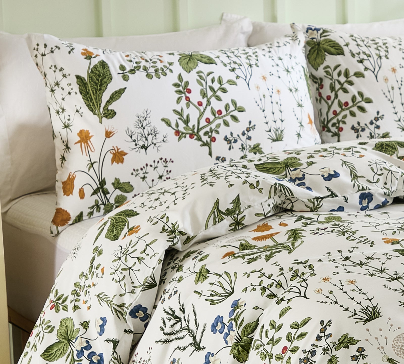 Green Floral Comforter Set 100% Cotton