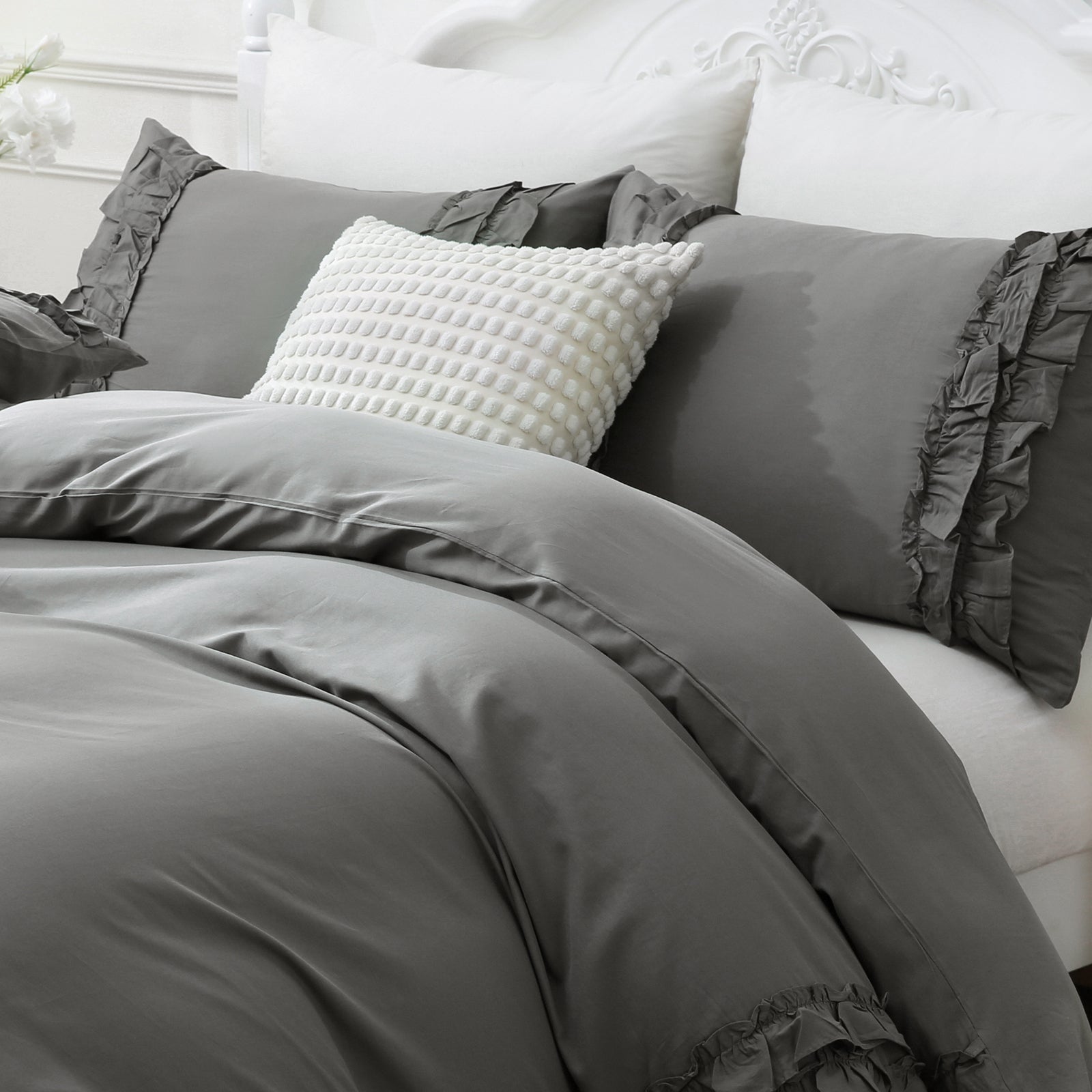 100% Cotton Ruffled Comforter Set