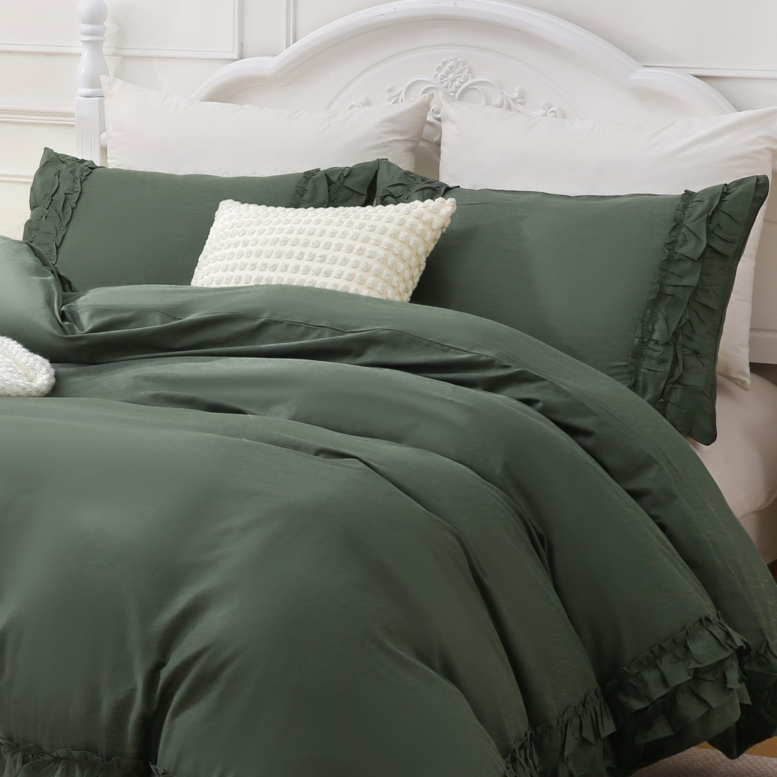 100% Cotton Ruffled Comforter Set