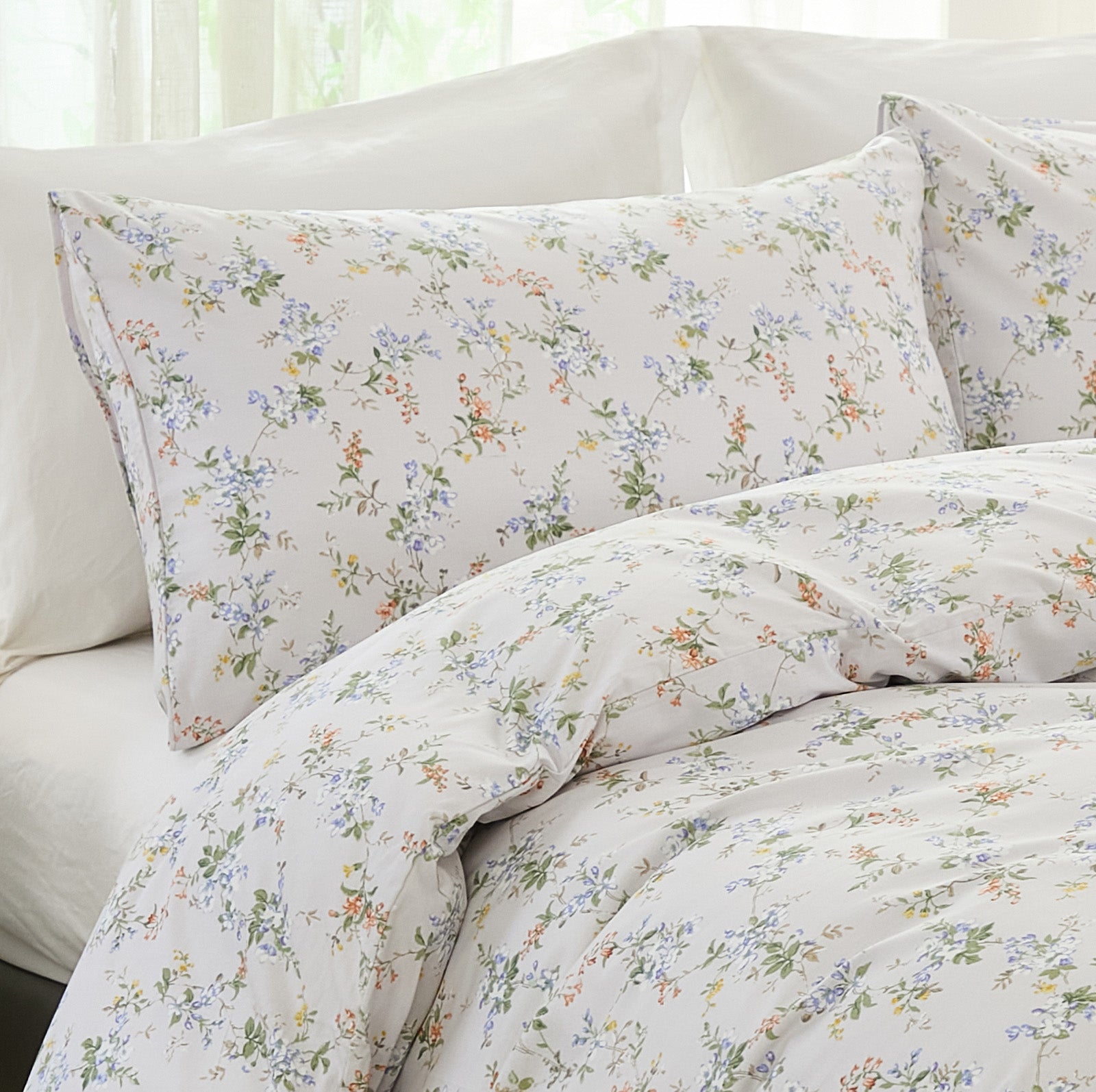 Green Floral Comforter Set 100% Cotton