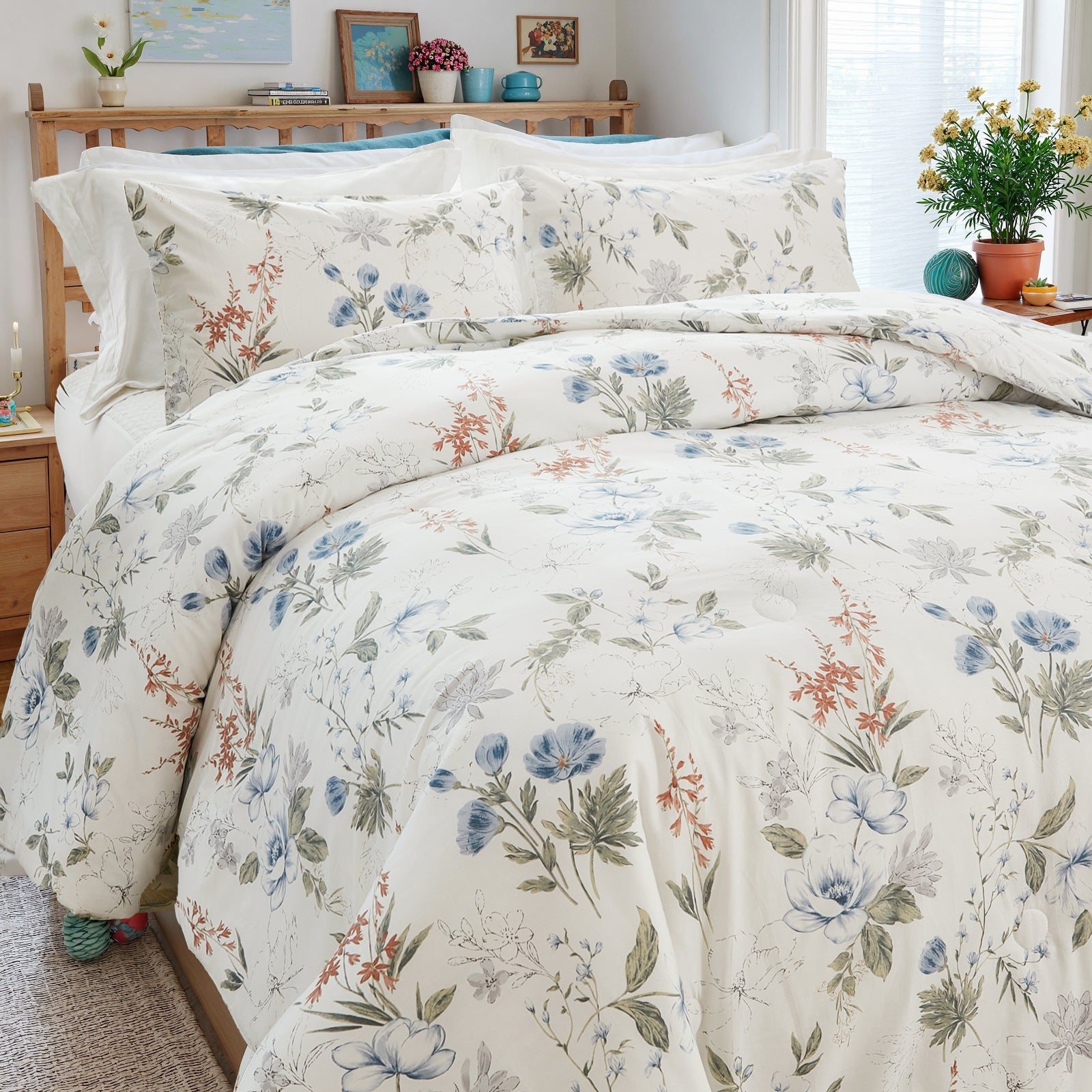 Floral Comforter Set 100% Cotton