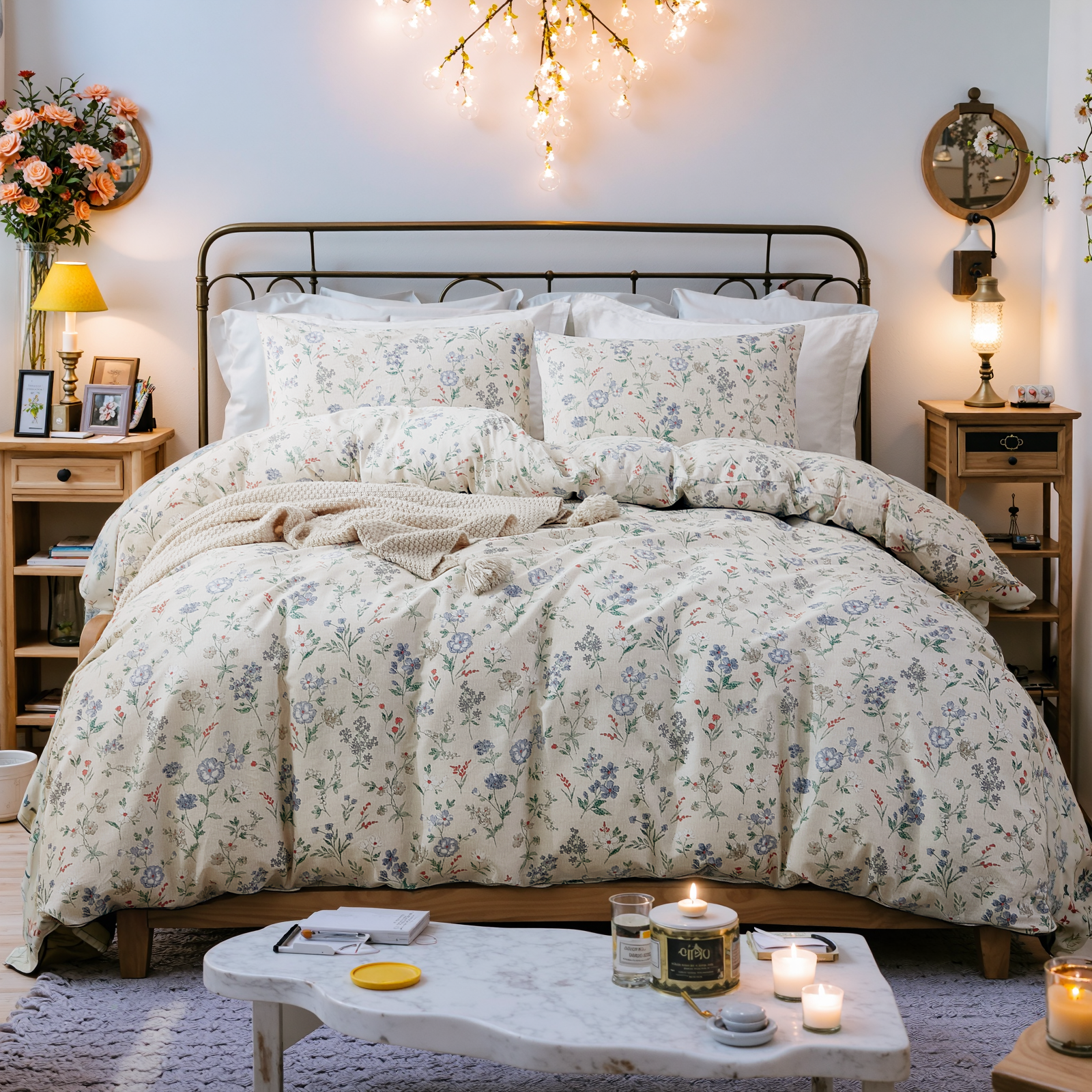 Garden Floral Duvet Cover Set 100% Cotton