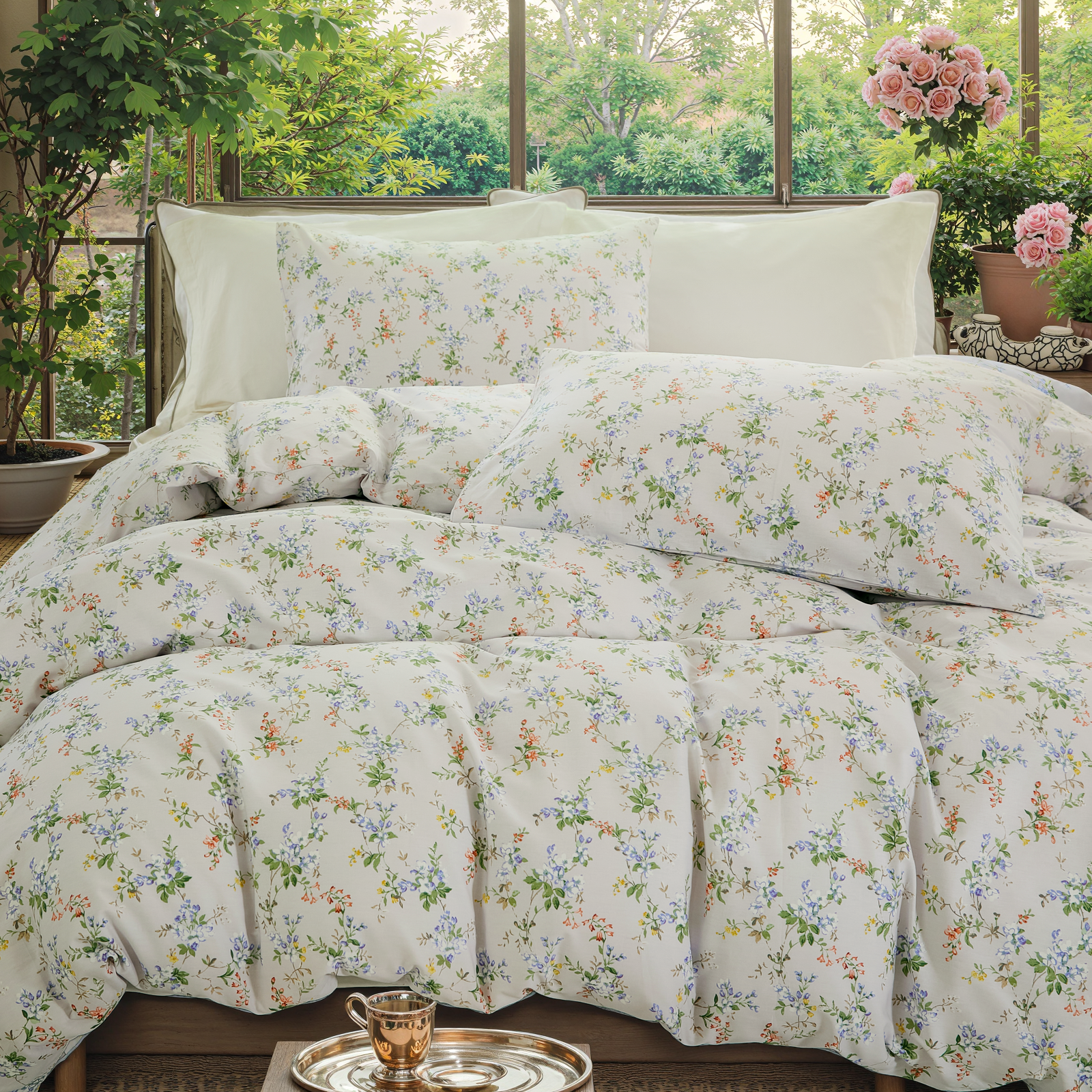 Floral Duvet Cover Set 100% Cotton