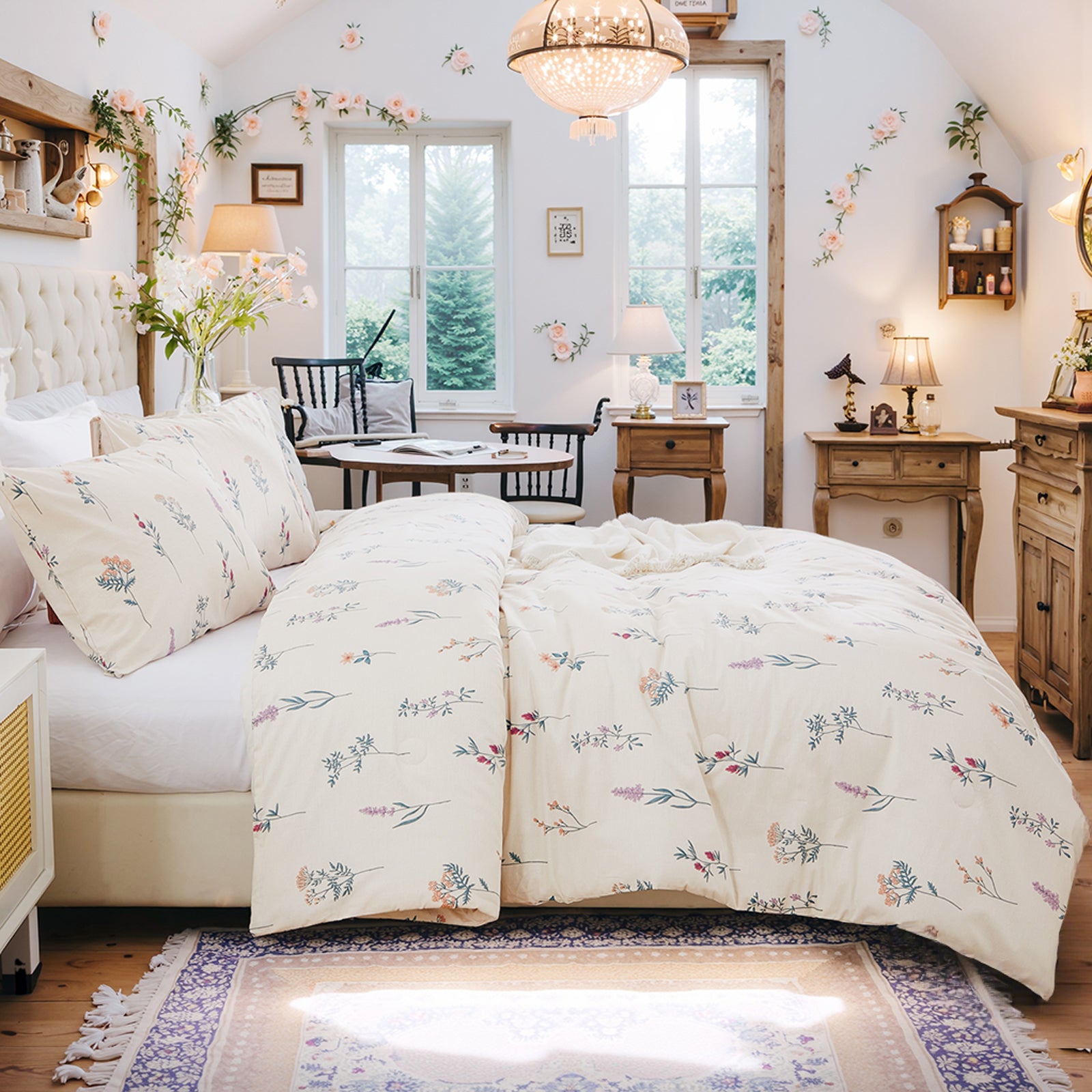 Cute Floral Comforter Set 100% Cotton