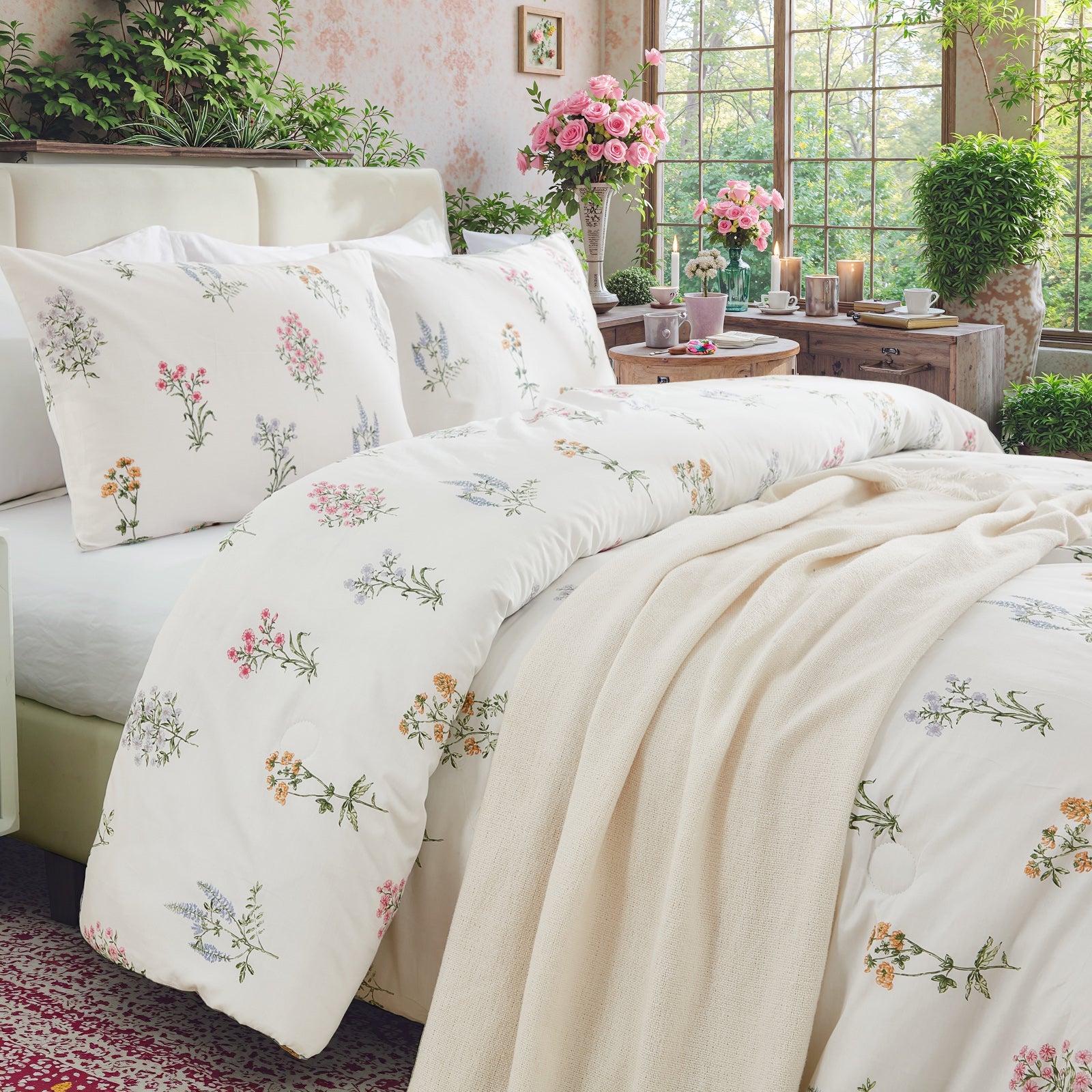 Floral Comforter Set 100% Cotton