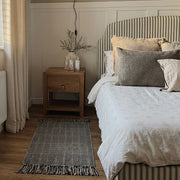 Boho Weave Rug Black White Solid Bedroom Decor Heathered Herringbone Farmhouse Cozy Neutral Bedroom