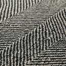 Boho Weave Rug Black White Solid Heathered Herringbone Weave Closeup Melange Texture
