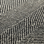 Boho Weave Rug Black White Solid Heathered Herringbone Weave Closeup Melange Texture
