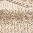Boho Weave Rug Camel Solid Tan Cream Herringbone Weave Closeup Natural Jute Texture