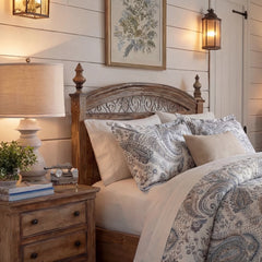 100% Cotton Grey Paisley Duvet Cover Set