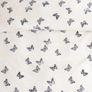 Cream Gray Butterfly Print Duvet Cover Set