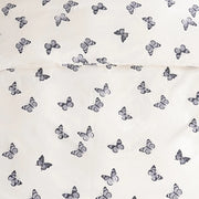 Cream Gray Butterfly Print Duvet Cover Set
