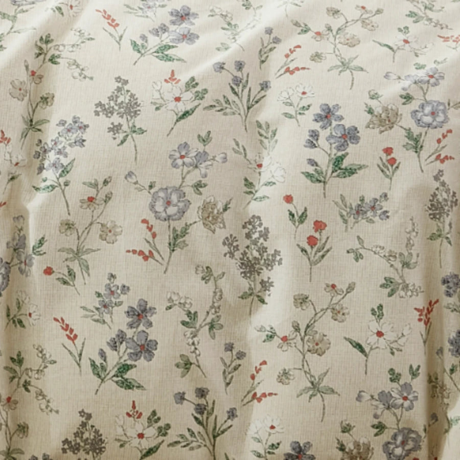 Cream Small Floral Duvet Cover Set Delicate Print