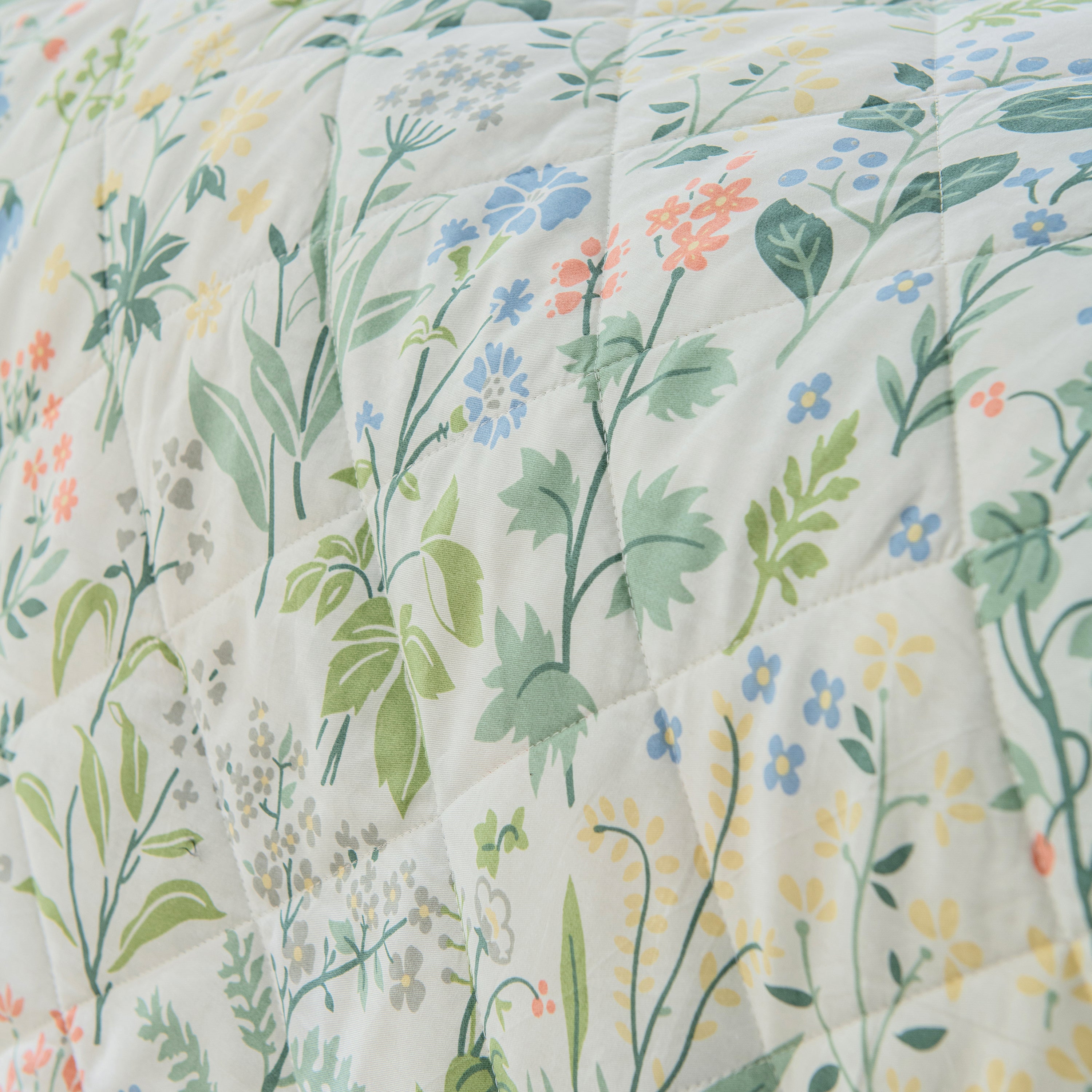Green Floral Quilt Set 100% Cotton