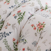 Fresh Butterfly Floral Duvet Cover Set White