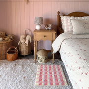 Meadow Plaid Rug Berry Windowpane Pink Nursery Bedroom Decor Blush Wicker Kids Room