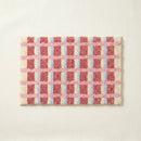 Meadow Plaid Rug Berry Windowpane Red Blue Cream Checkered Bath Mat Product Shot