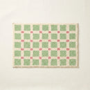 Meadow Plaid Rug Sage Vichy Green Pink Checkered Bath Mat Product Shot