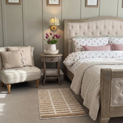 Meadow Plaid Rug Toffee Stripe Bedroom Decor Tan Cream Vintage Cottagecore Bedroom