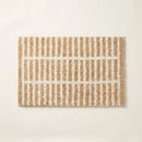 Meadow Plaid Rug Toffee Stripe Tan Cream Windowpane Bath Mat Product Shot