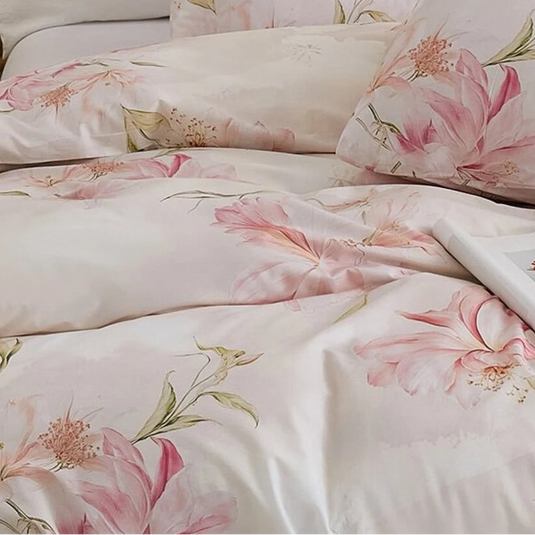 Soft Pink Floral Duvet Cover Set Light Pink