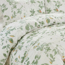 White Green Leaf Botanical Duvet Cover Set