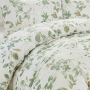 White Green Leaf Botanical Duvet Cover Set