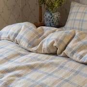 aesthetic earth tone plaid quilt cover minimalist scandi style