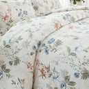 aesthetic floral comforter set soft pastel blue quilt