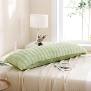 aesthetic green shaggy rabbit fur style pillow case soft