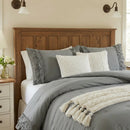 aesthetic grey ruffle comforter cottagecore home styling