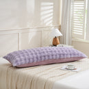 aesthetic purple shaggy rabbit fur pillow case for bedding